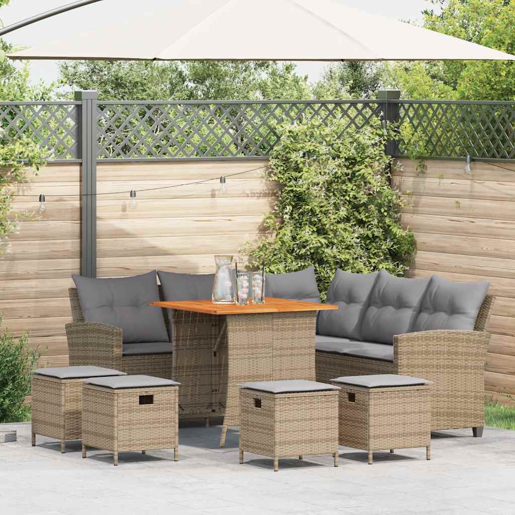 Sofasæt Til Haven 6 Dele Med Hynder L-formet Polyrattan - Variant 3213543