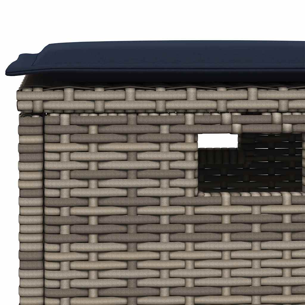 L-Formet Loungesæt Med Fodskammel Og Bord I Polyrattan