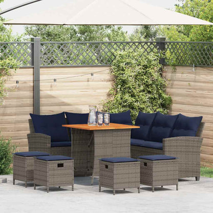Sofasæt Til Haven 6 Dele Med Hynder L-formet Polyrattan - Variant 3213544