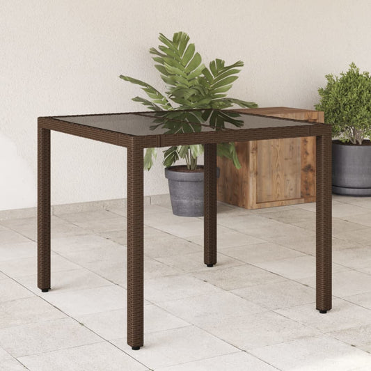 Havebord Med Top Polyrattan Brun