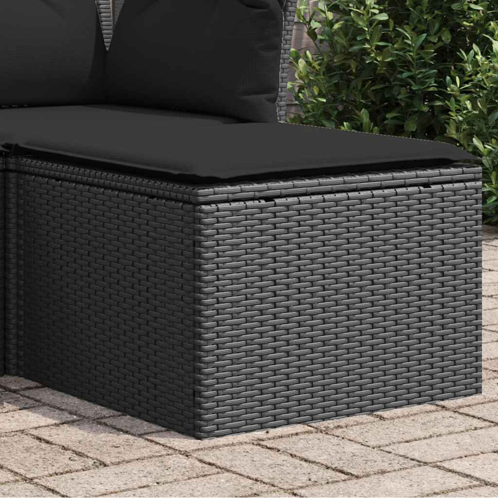 Haveskammel Med Hynde 55x55x37 Cm Polyrattan - Variant 365966