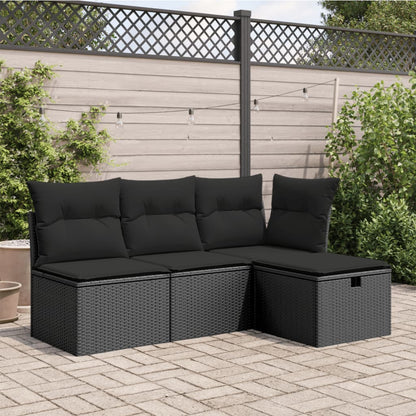 Haveskammel Med Hynde 55x55x37 Cm Polyrattan - Variant 365967