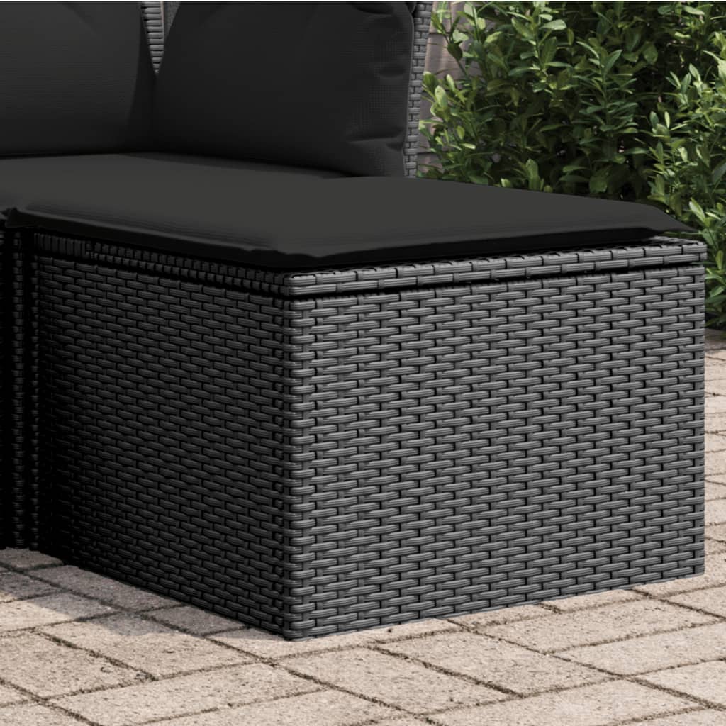 Haveskammel Med Hynde 55x55x37 Cm Polyrattan - Variant 365968