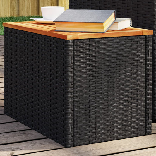 Haveborde 2 Stk. 55X34X37 Cm Polyrattan Og Massivt Træ