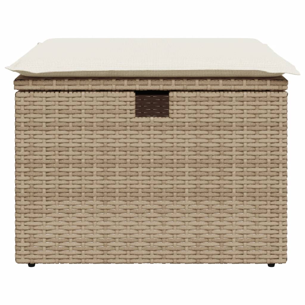 Haveskammel Med Hynde 55x55x37 Cm Polyrattan - Billede 4