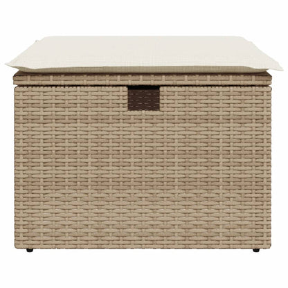Haveskammel Med Hynde 55x55x37 Cm Polyrattan - Billede 4