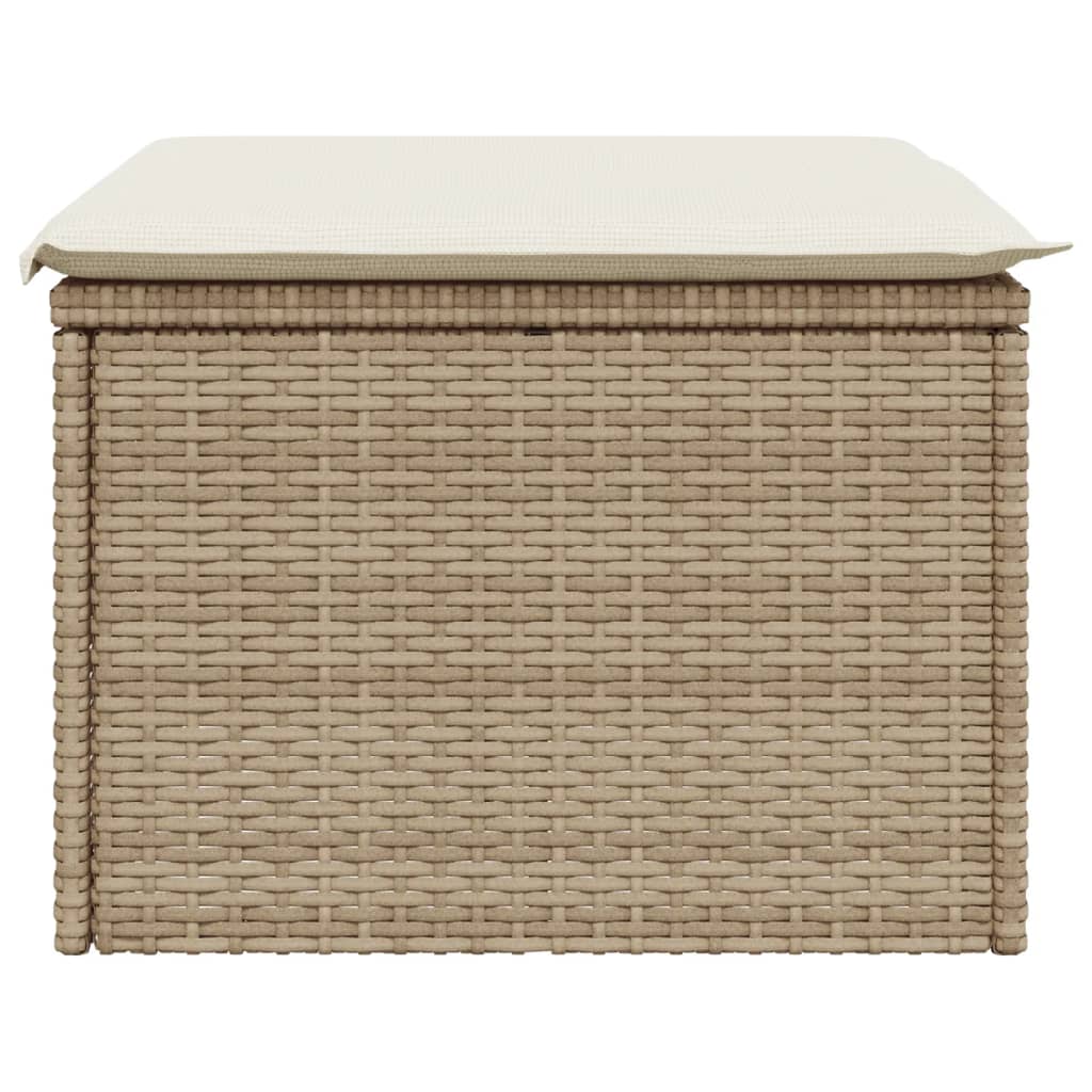 Haveskammel Med Hynde 55x55x37 Cm Polyrattan - Billede 5