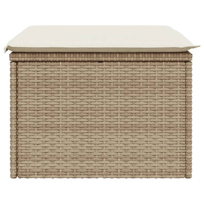 Haveskammel Med Hynde 55x55x37 Cm Polyrattan - Billede 5