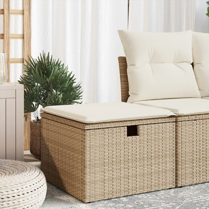 Haveskammel Med Hynde 55x55x37 Cm Polyrattan - Hovedbillede