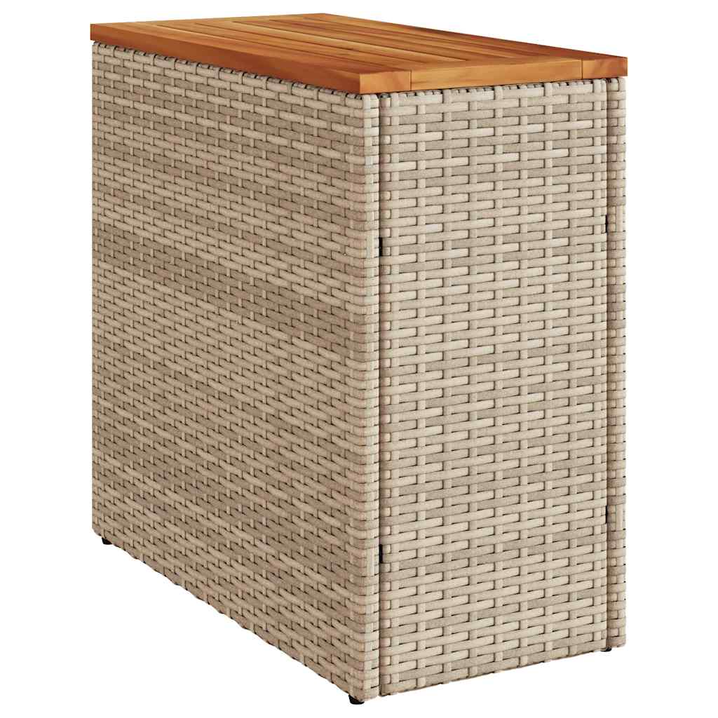 Havebord Med Trætop 58X27,5X55 Cm Polyrattan
