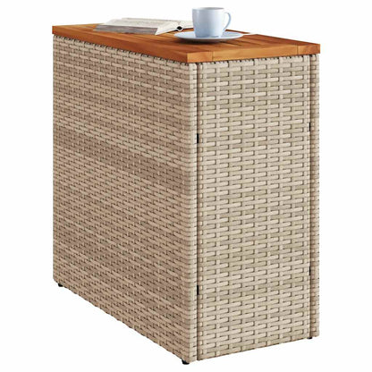 Havebord Med Trætop 58X27,5X55 Cm Polyrattan