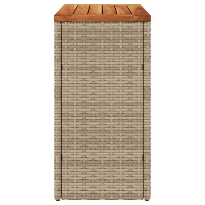 Havebord Med Trætop 58X27,5X55 Cm Polyrattan