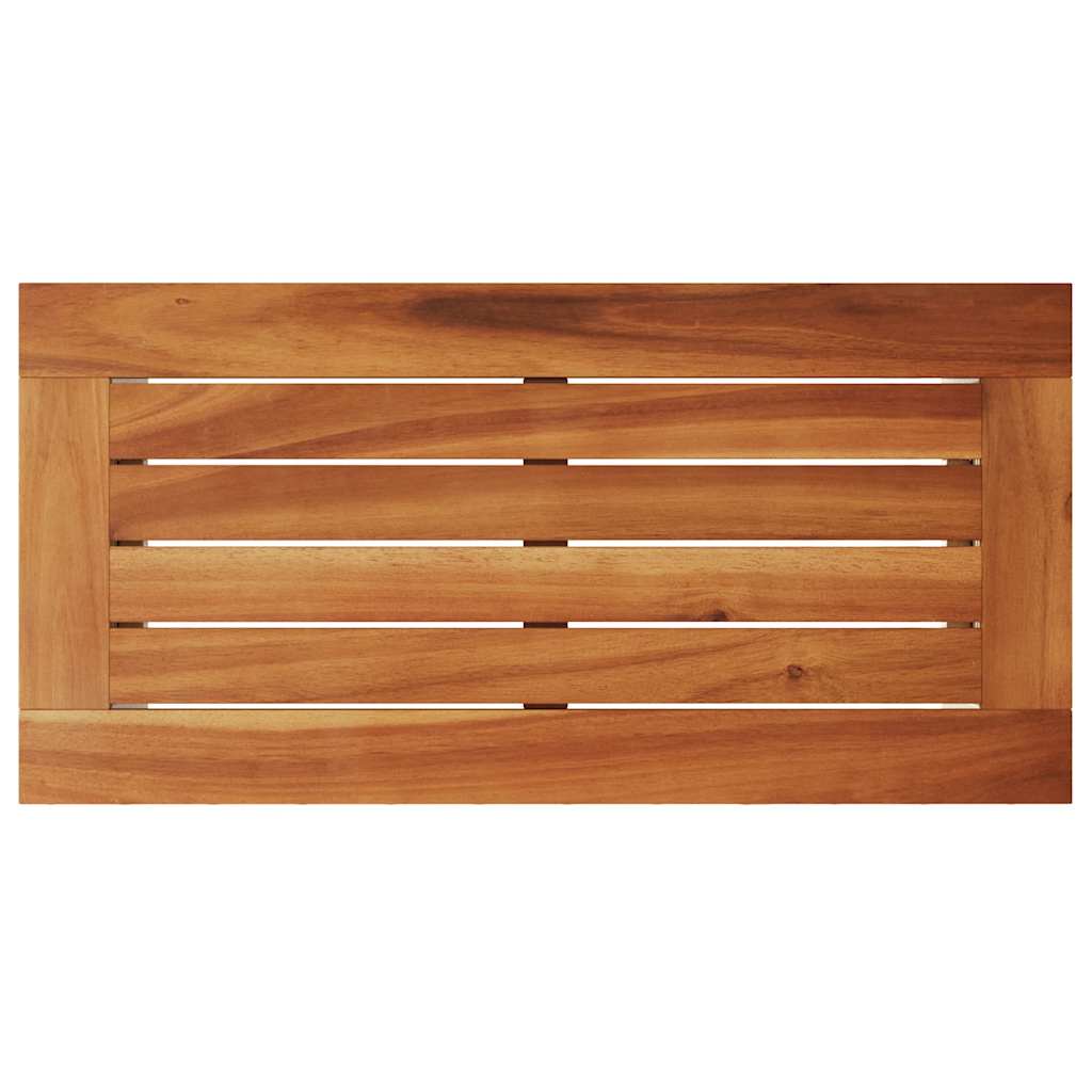 Havebord Med Trætop 58X27,5X55 Cm Polyrattan