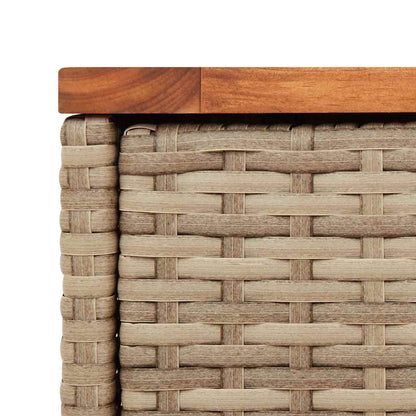 Havebord Med Trætop 58X27,5X55 Cm Polyrattan