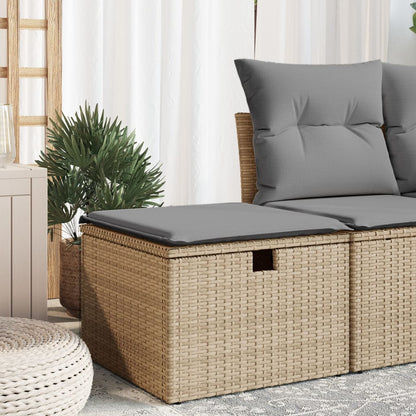 Haveskammel Med Hynde 55x55x37 Cm Polyrattan - Variant 366091