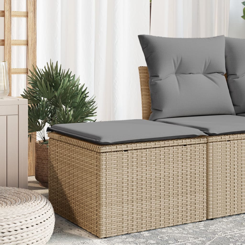 Haveskammel Med Hynde 55x55x37 Cm Polyrattan - Variant 366092
