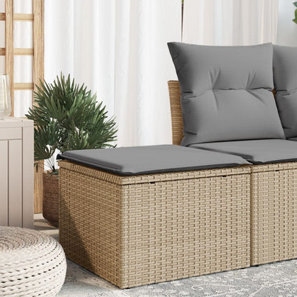 Haveskammel Med Hynde 55x55x37 Cm Polyrattan - Variant 366092