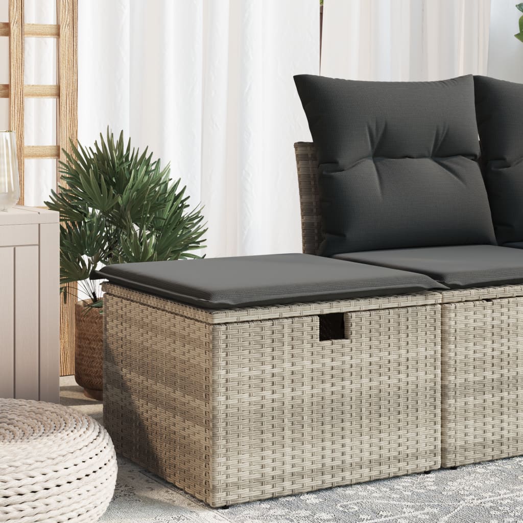 Haveskammel Med Hynde 55x55x37 Cm Polyrattan - Variant 366180