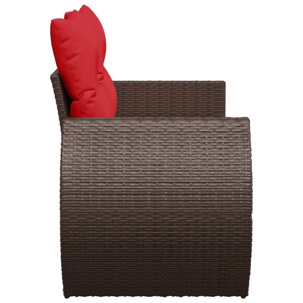 Havesofa Med Hynder 2-personers Polyrattan - Billede 5