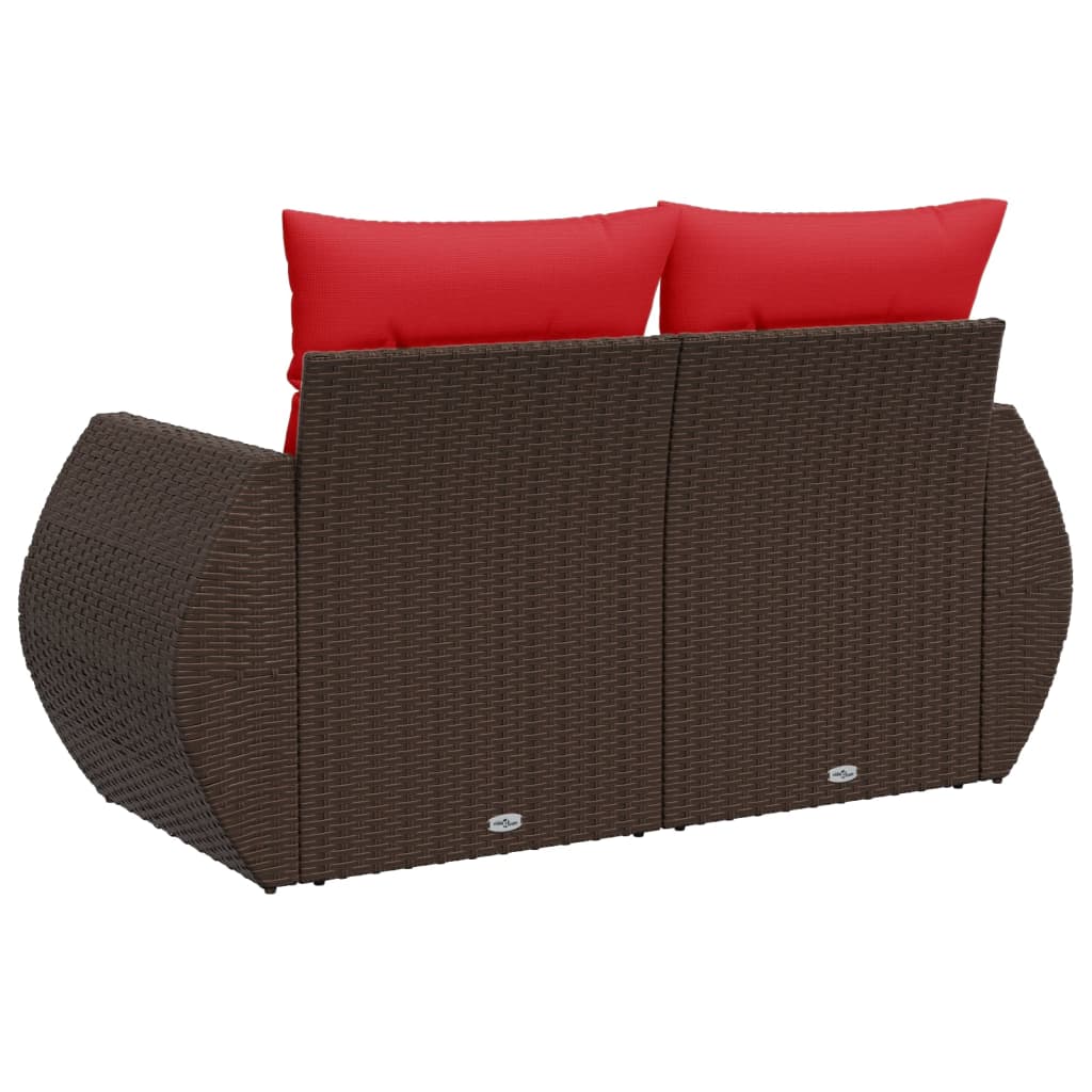 Havesofa Med Hynder 2-personers Polyrattan - Billede 6