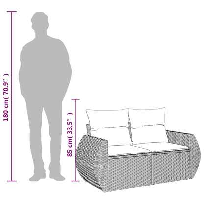 Havesofa Med Hynder 2-personers Polyrattan - Billede 8