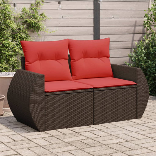 Havesofa Med Hynder 2-personers Polyrattan - Hovedbillede