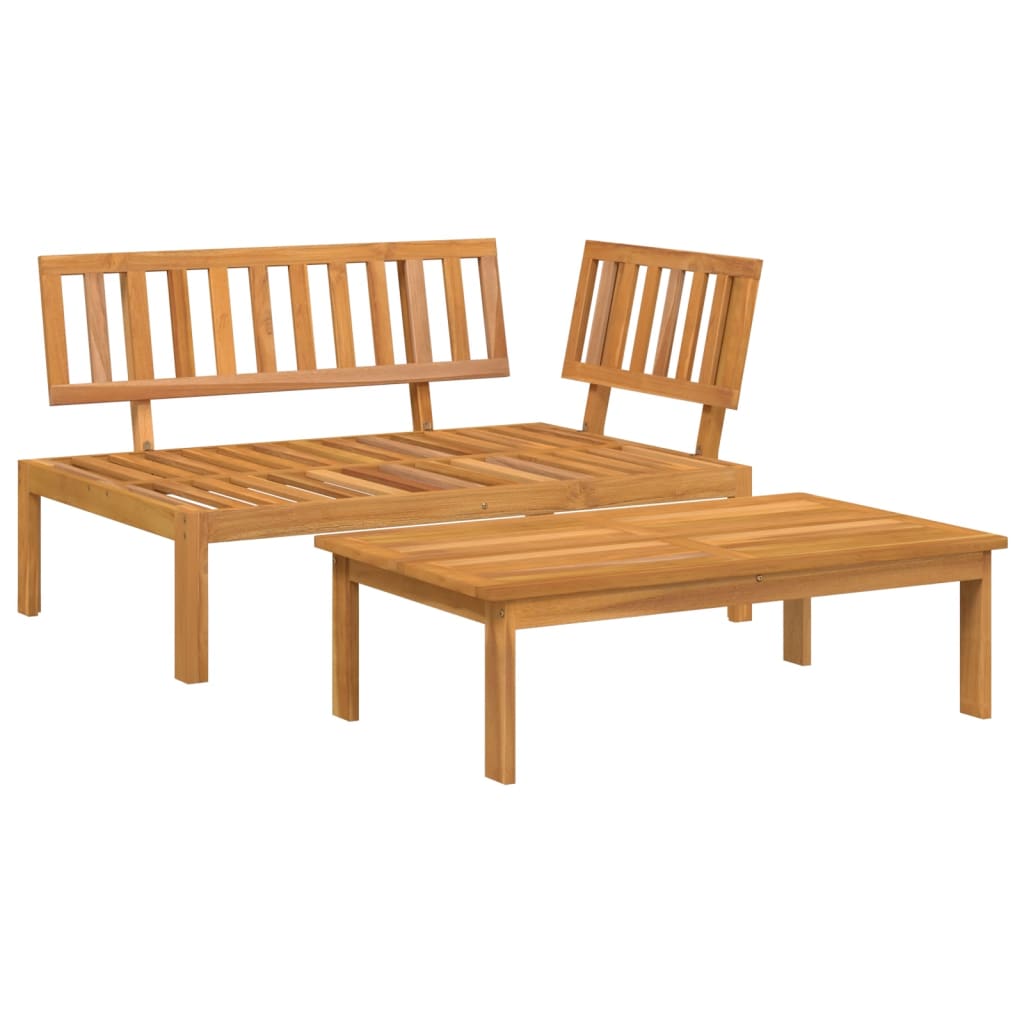 Hjørnemodul Med Bord Til Pallesofa Massivt Akacietræ