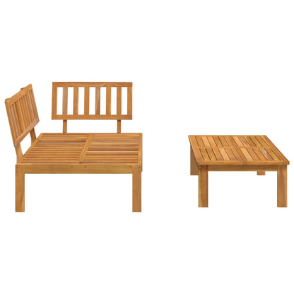 Hjørnemodul Med Bord Til Pallesofa Massivt Akacietræ