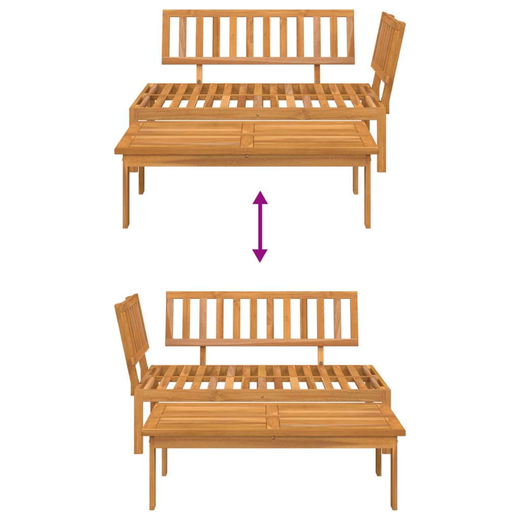 Hjørnemodul Med Bord Til Pallesofa Massivt Akacietræ