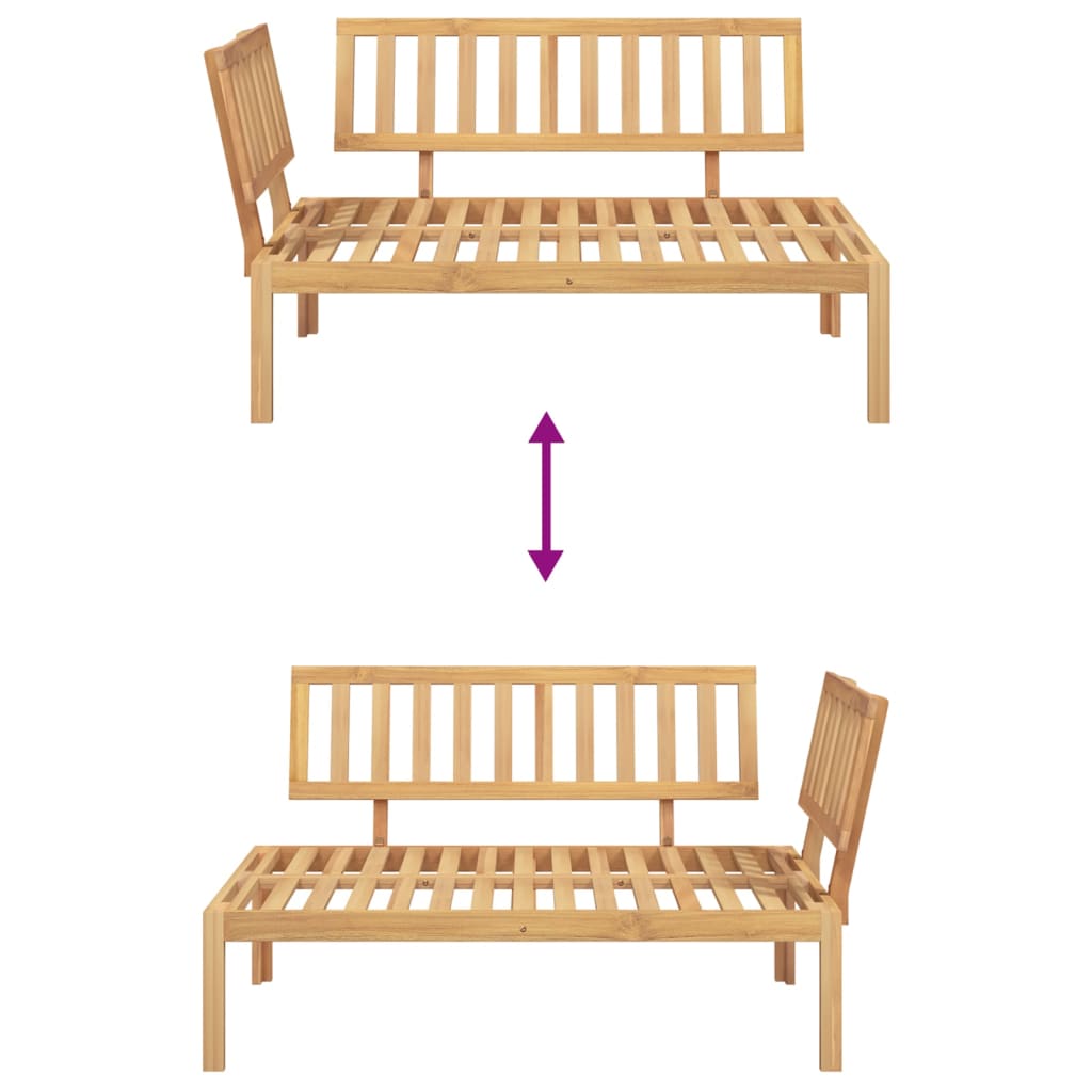 Hjørnemodul Til Pallesofa Massivt Akacietræ - Billede 7