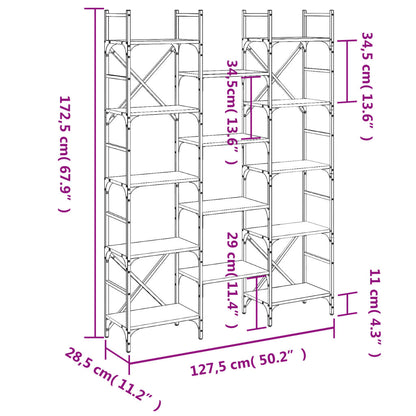 Bogreol 160x28,5x136,5 Cm Konstrueret - Billede 10