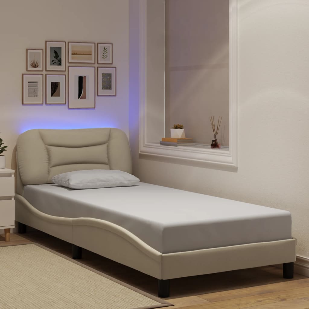 Sengeramme Med LED Uden Madras Hvar Stof - Variant 3213674