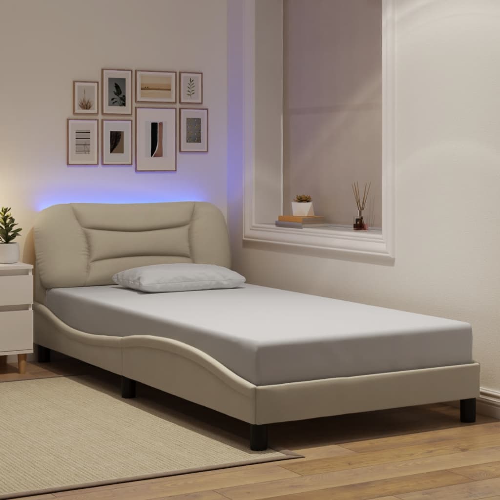 Sengeramme Med LED Uden Madras Hvar Stof - Variant 3213688