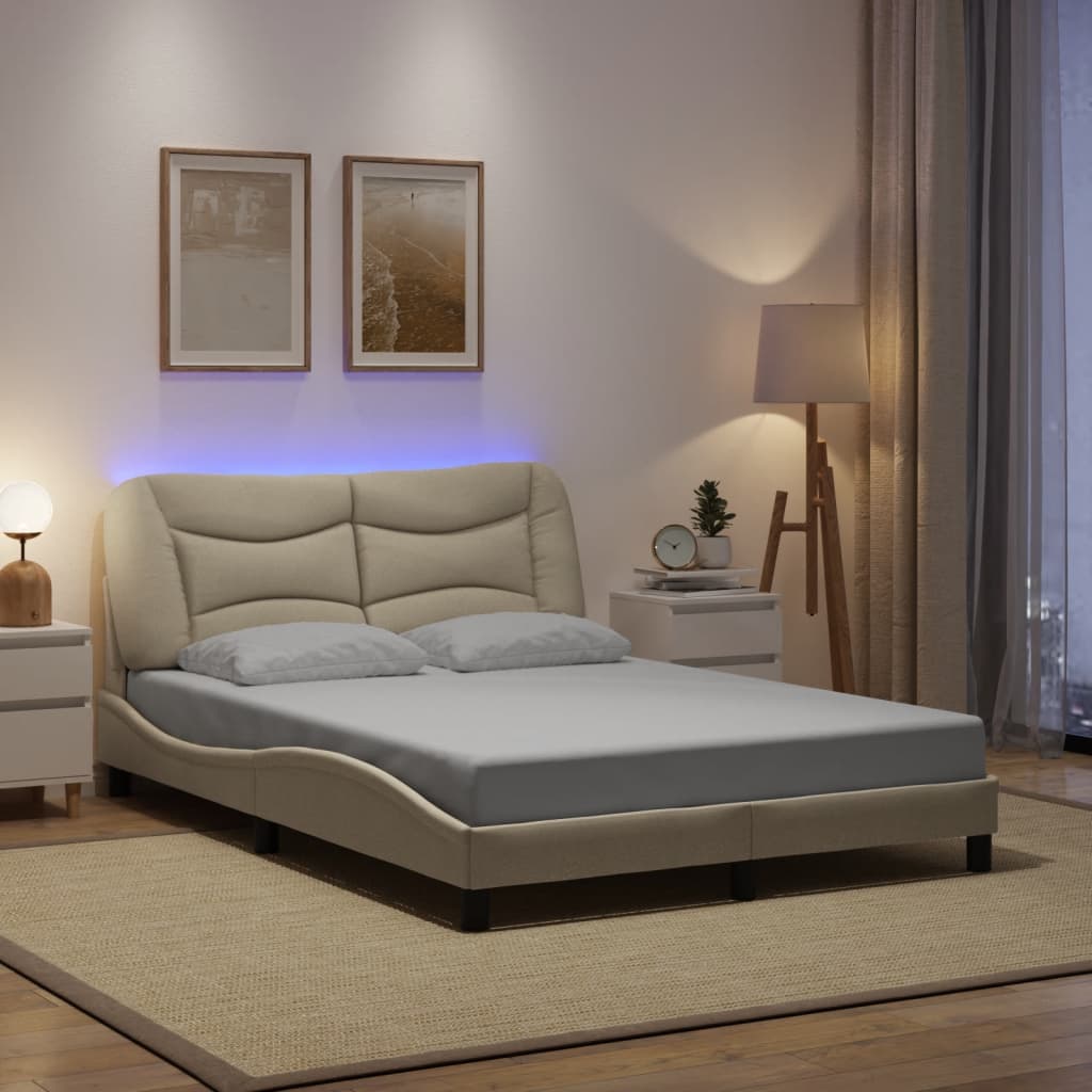 Sengeramme Med LED Uden Madras Hvar Stof - Variant 3213695