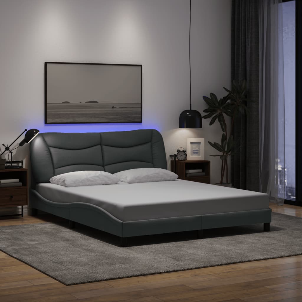Sengeramme Med LED Uden Madras Hvar Stof - Variant 3213711