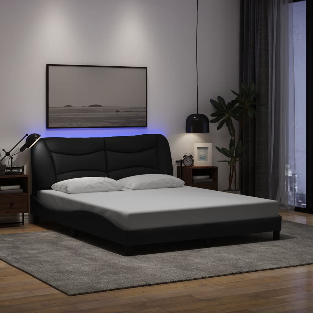 Sengeramme Med LED Uden Madras Hvar Stof - Variant 3213713