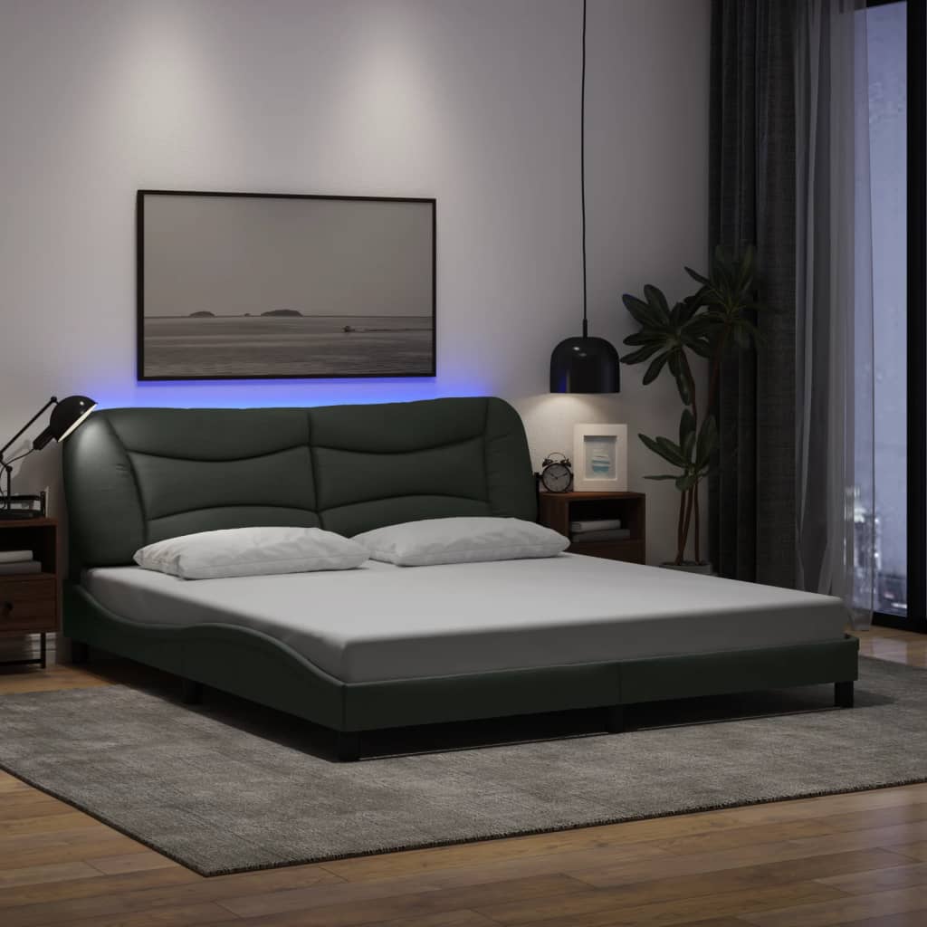 Sengeramme Med LED Uden Madras Hvar Stof - Variant 3213719