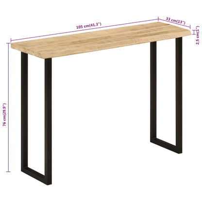 Konsolbord Med Naturlig Kant 105x33x76 Cm Massivt Mangotræ - Billede 8