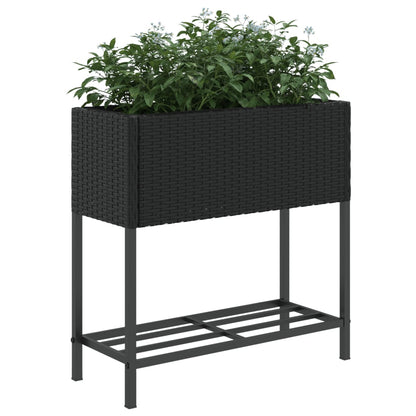 Plantekasser Med Hylde 70x28x70 Cm Polyrattan - Billede 4