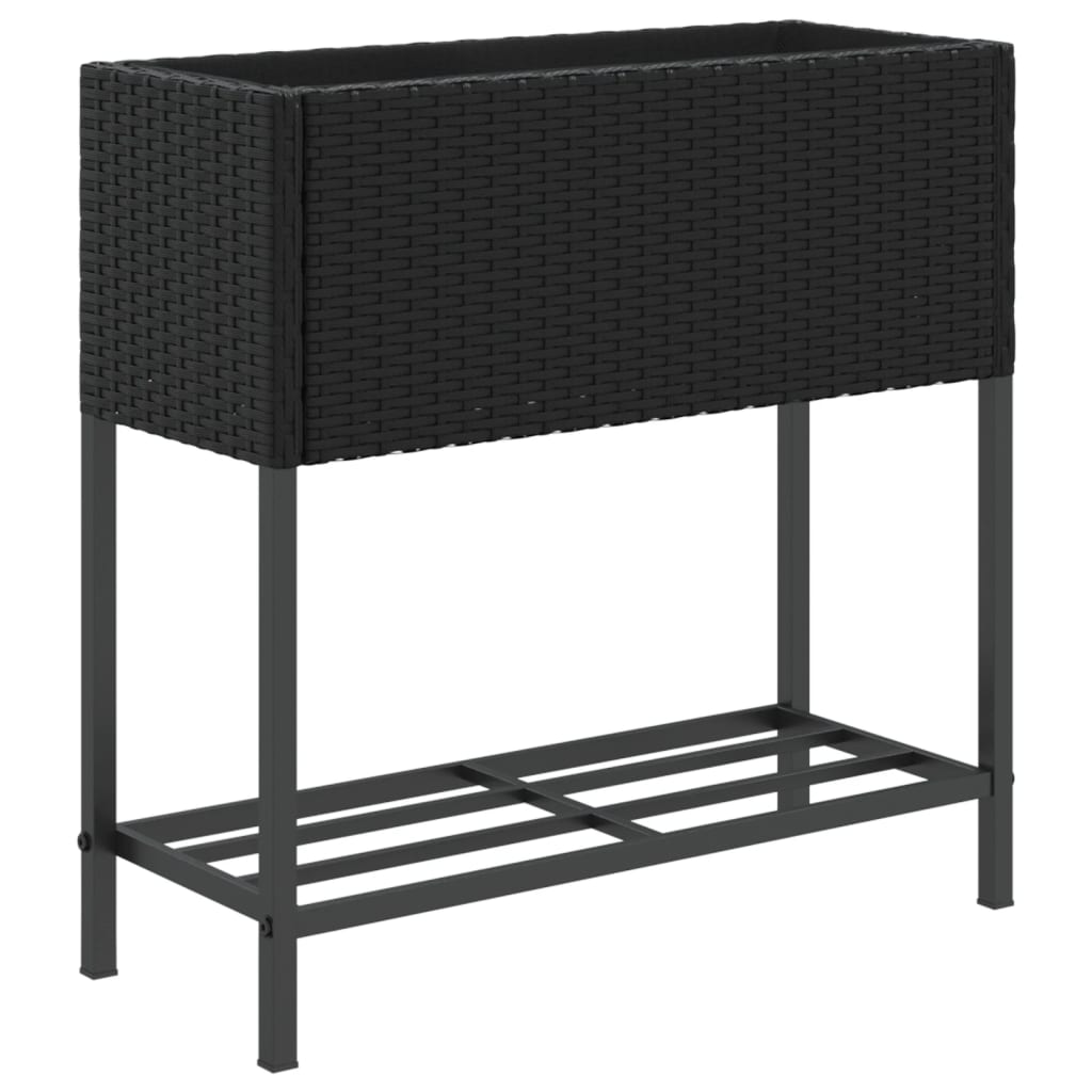 Plantekasser Med Hylde 70x28x70 Cm Polyrattan - Billede 5