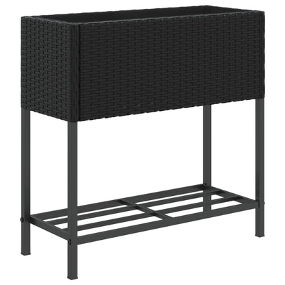 Plantekasser Med Hylde 70x28x70 Cm Polyrattan - Billede 5