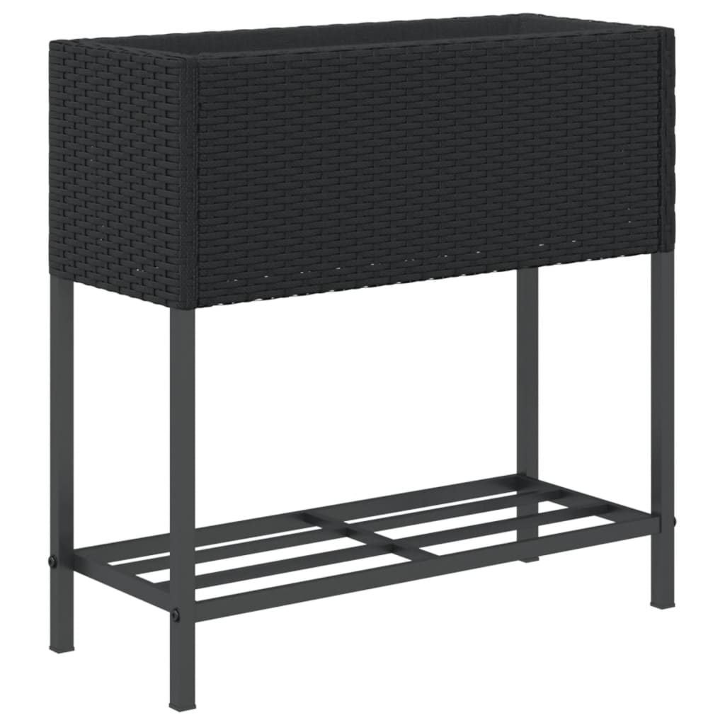 Plantekasser Med Hylde 70x28x70 Cm Polyrattan - Billede 8