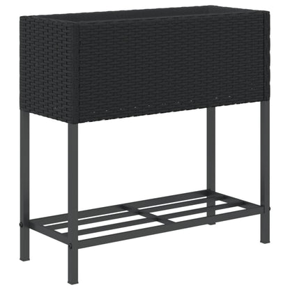 Plantekasser Med Hylde 70x28x70 Cm Polyrattan - Billede 8