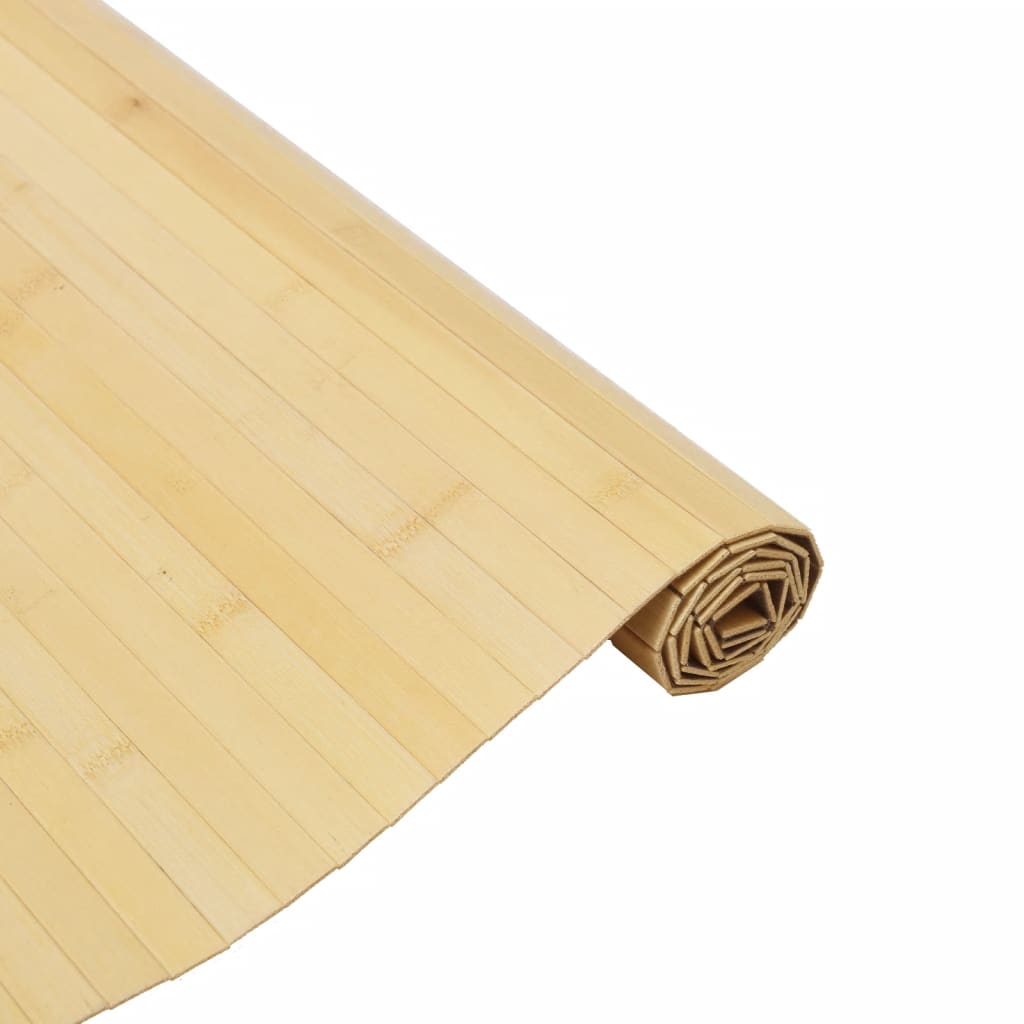Gulvtæppe 80x200 Cm Rektangulær Bambus Lys Naturfarvet - Billede 4