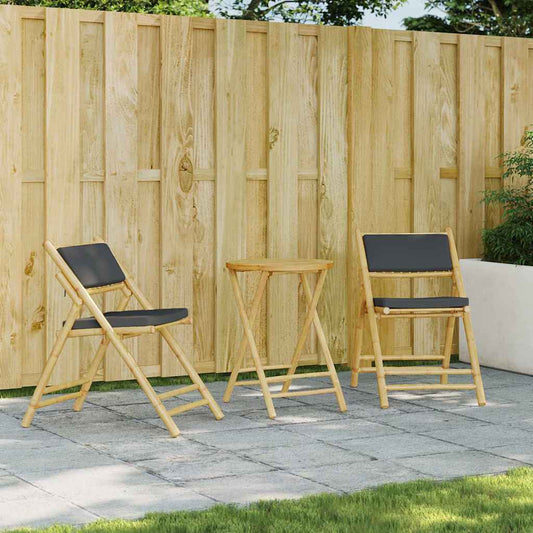 Foldbare Bistrostole 2 Stk. Med Hynder Bambus