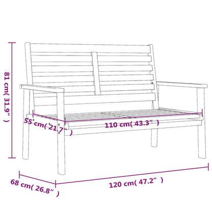 Havebænk 120 Cm Massivt Akacietræ