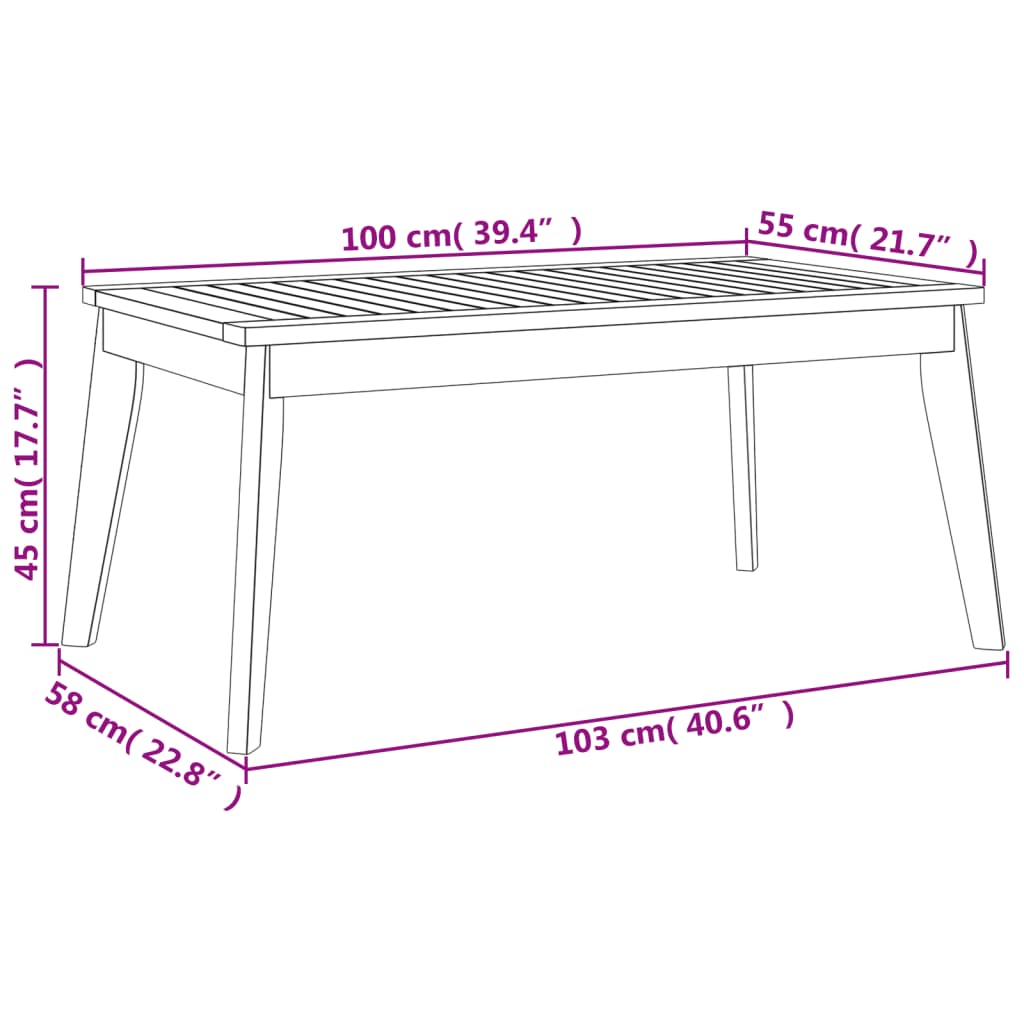 Havebænk 120 Cm Massivt Akacietræ - Billede 9