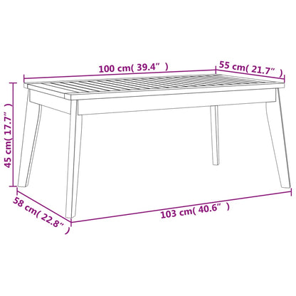 Havebænk 120 Cm Massivt Akacietræ - Billede 9
