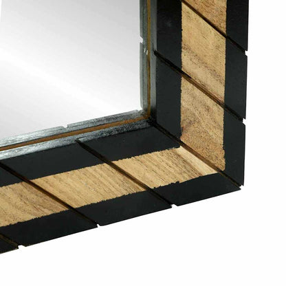 Spejl Med Spejl Sort Og Brunt 50 X 2 X 50 Cm Massivt Træ Akacie - Billede 8
