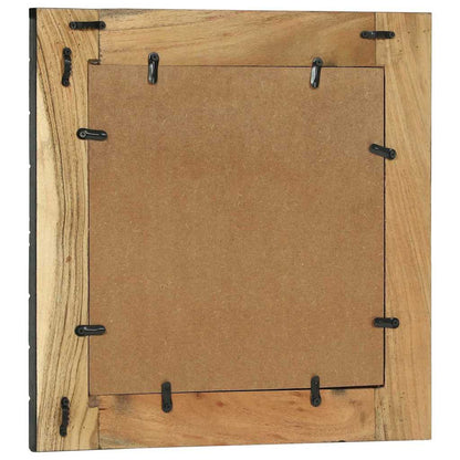 Spejl Med Spejl Sort Og Brunt 50 X 2 X 50 Cm Massivt Træ Akacie - Billede 5